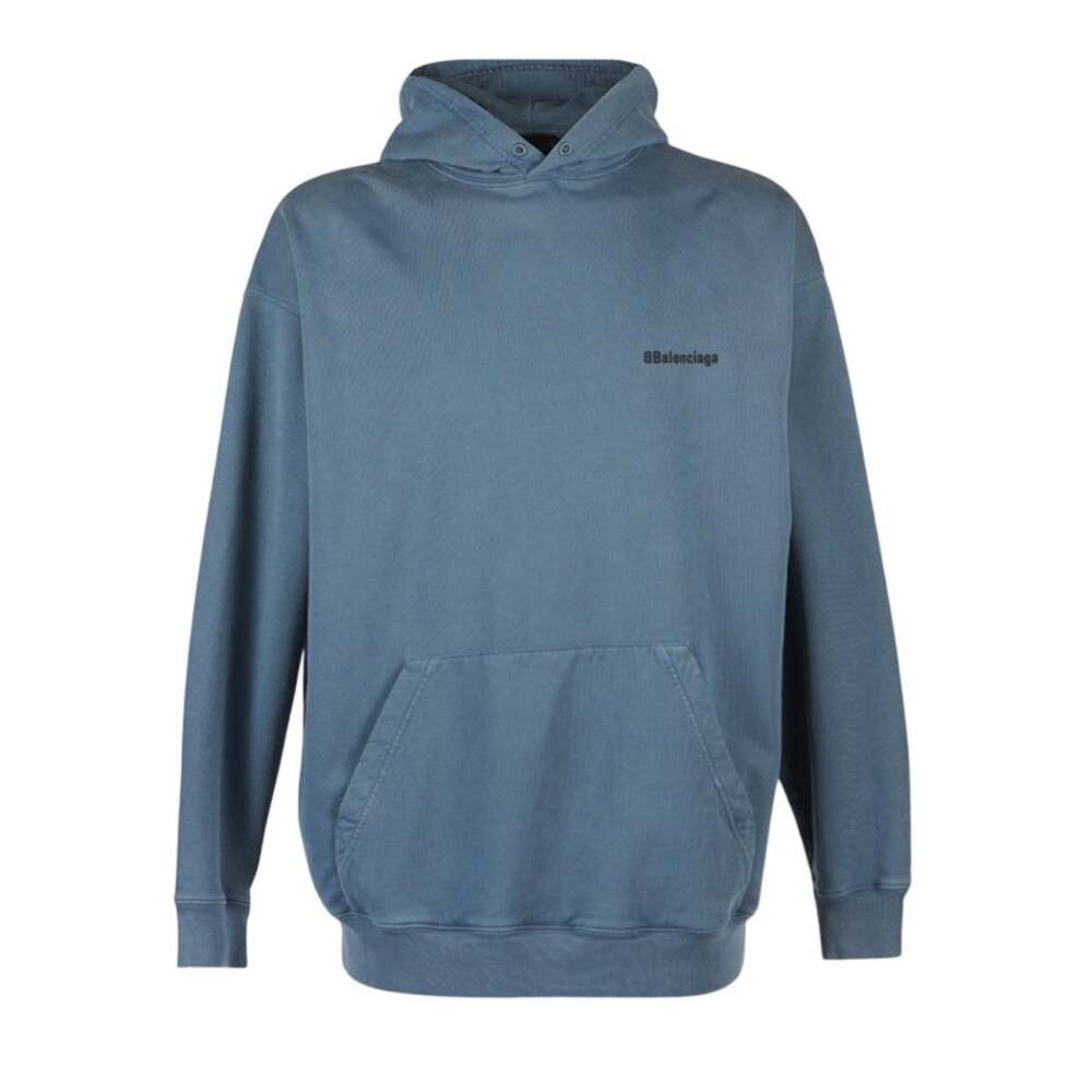 Balenciaga Classic Washed Blue Corporate Hoodie Size L